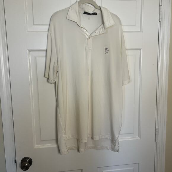 Ralph Lauren RLX Golf Polo Cream Moisture Wicking‎ Sz Large Sporty Outdoors - Picture 1 of 7
